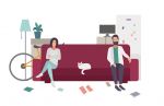 Illustration of Couple on Couch - Marital and Separate Property - BartonWood
