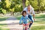 Happy Divorced Dad and Child on Bike - BartonWood